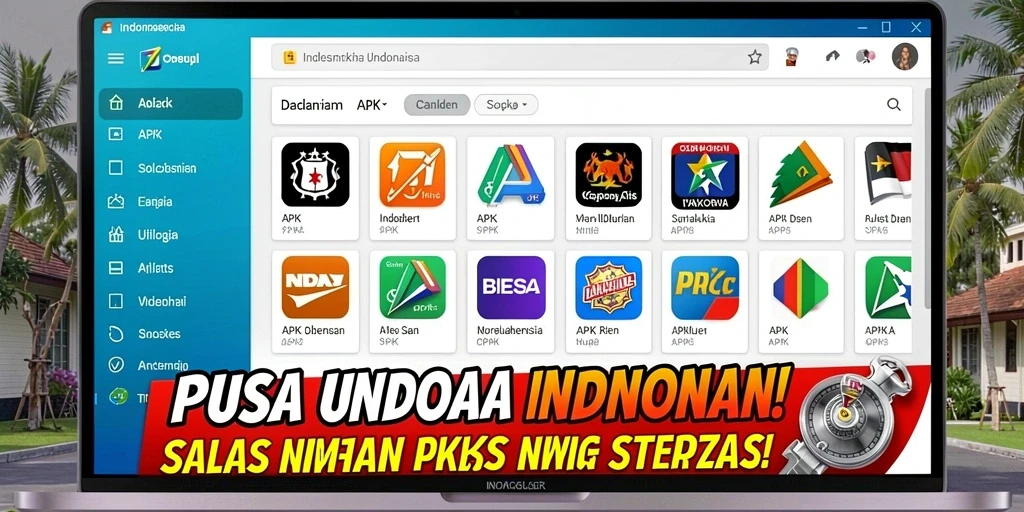 Tampilan utama permainan dengan karakter epik.