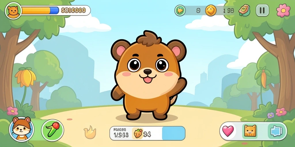 Tampilan awal game dengan karakter menawan.